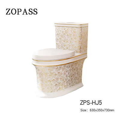 Τα WC λουτρών γύρω από την υγειονομική τουαλέτα εμπορευμάτων κυλούν το κεραμικό χρυσό χρώμα
