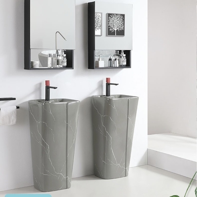 Μήκος 820mm 850mm αντίθετο κύπελλο ματαιοδοξίας τοπ λεκανών μεταλλινών βάθρων γκρίζο